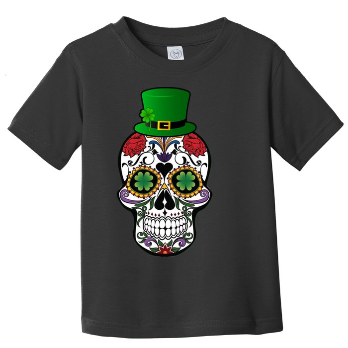 Cool St Patricks Day Irish Day Of The Dead Skull Toddler T-Shirt