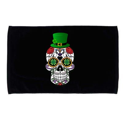 Cool St Patricks Day Irish Day Of The Dead Skull Microfiber Hand Towel