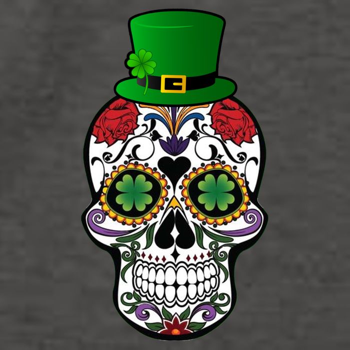 Cool St Patricks Day Irish Day Of The Dead Skull Vector Backpack
