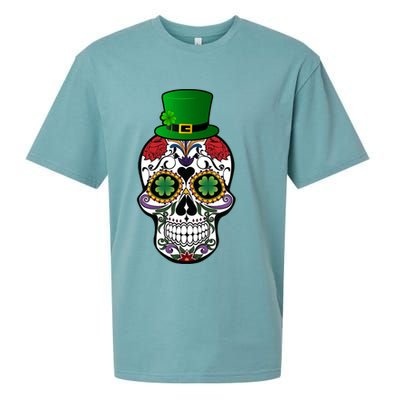 Cool St Patricks Day Irish Day Of The Dead Skull Sueded Cloud Jersey T-Shirt