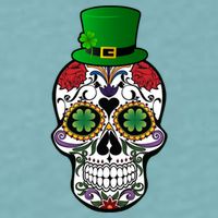 Cool St Patricks Day Irish Day Of The Dead Skull Sueded Cloud Jersey T-Shirt