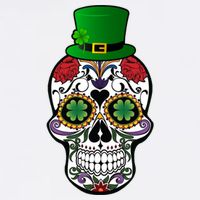 Cool St Patricks Day Irish Day Of The Dead Skull Garment-Dyed Sweatshirt
