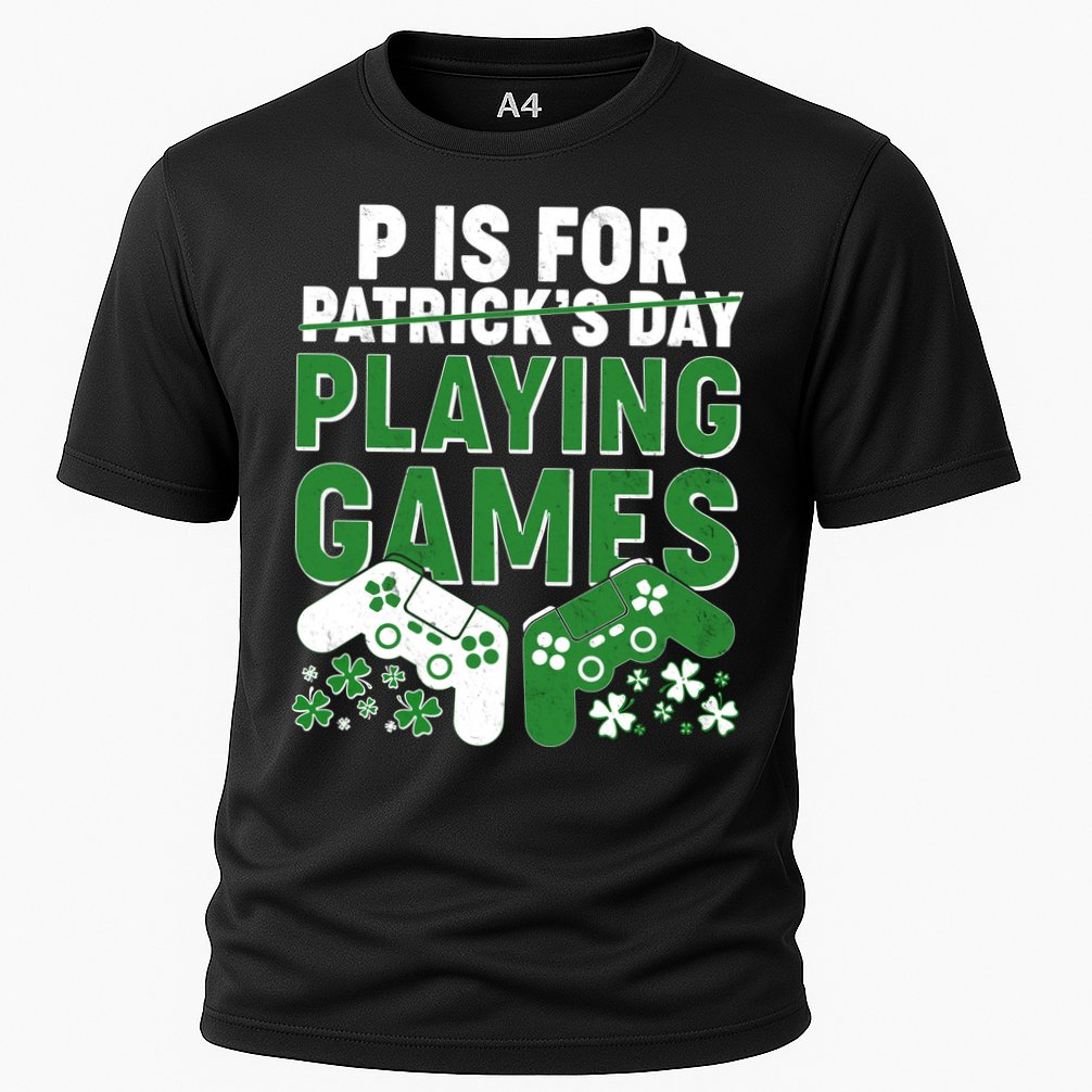 Cool St Patrick's Day P Is For Playing Games   Performance Shirt