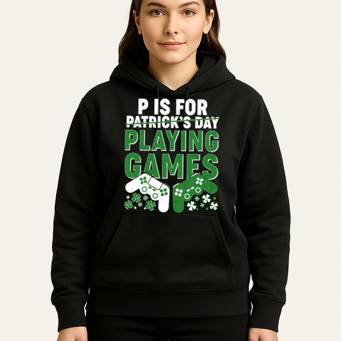 Cool St Patrick's Day P Is For Playing Games   Hoodie