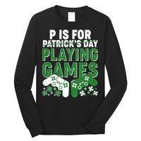 Cool St Patrick's Day P Is For Playing Games   Long Sleeve Shirt