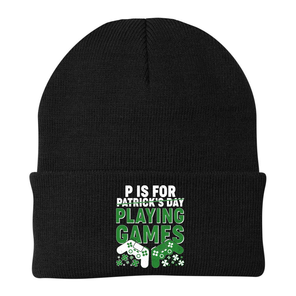 Cool St Patrick's Day P Is For Playing Games   Beanie