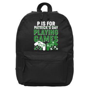 Cool St Patrick's Day P Is For Playing Games   16 in Basic Backpack