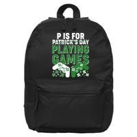Cool St Patrick's Day P Is For Playing Games   16 in Basic Backpack