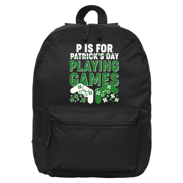 Cool St Patrick's Day P Is For Playing Games   16 in Basic Backpack