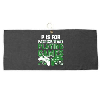 Cool St Patrick's Day P Is For Playing Games   Large Microfiber Waffle Golf Towel