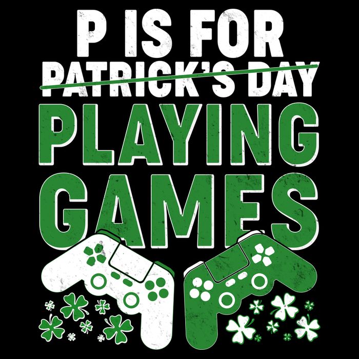 Cool St Patrick's Day P Is For Playing Games   Premium T-Shirt
