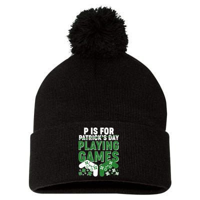 Cool St Patrick's Day P Is For Playing Games   Pom Pom 12in Knit Beanie