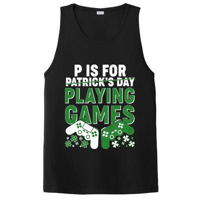 Cool St Patrick's Day P Is For Playing Games   PosiCharge Competitor Tank