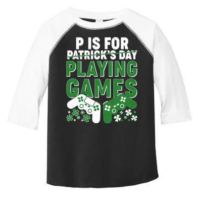 Cool St Patrick's Day P Is For Playing Games   Toddler Fine Jersey T-Shirt