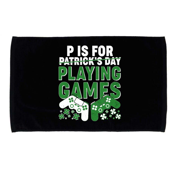 Cool St Patrick's Day P Is For Playing Games   Microfiber Hand Towel