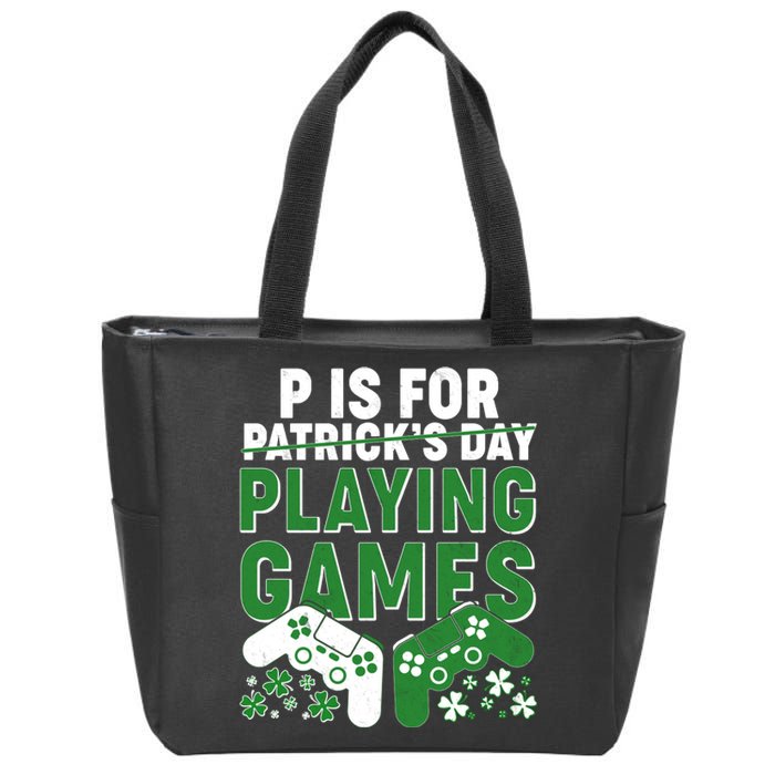 Cool St Patrick's Day P Is For Playing Games   Zip Tote Bag