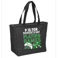 Cool St Patrick's Day P Is For Playing Games   Zip Tote Bag