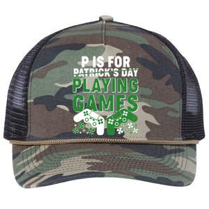 Cool St Patrick's Day P Is For Playing Games   Retro Rope Trucker Hat Cap