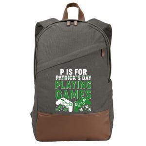 Cool St Patrick's Day P Is For Playing Games   Cotton Canvas Backpack