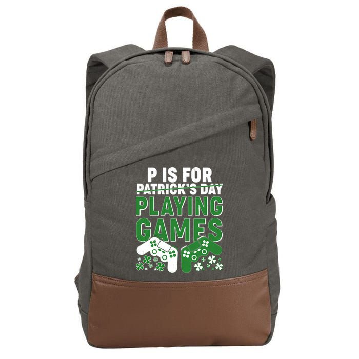 Cool St Patrick's Day P Is For Playing Games   Cotton Canvas Backpack