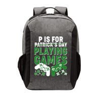 Cool St Patrick's Day P Is For Playing Games   Vector Backpack