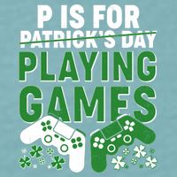 Cool St Patrick's Day P Is For Playing Games   Sueded Cloud Jersey T-Shirt