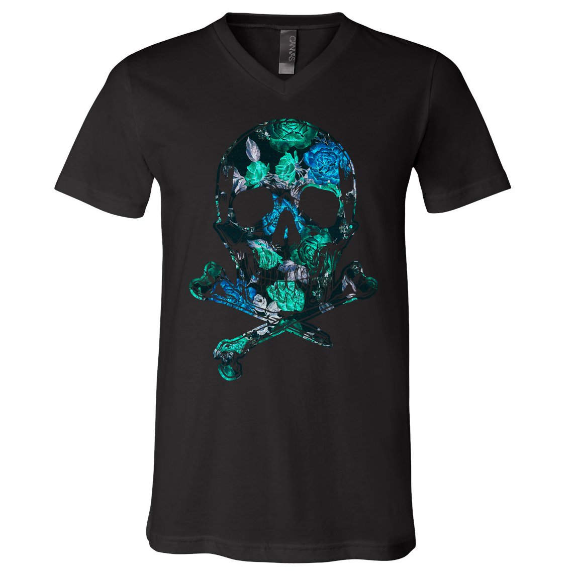 Cool Summer Graphic Skull V-Neck T-Shirt