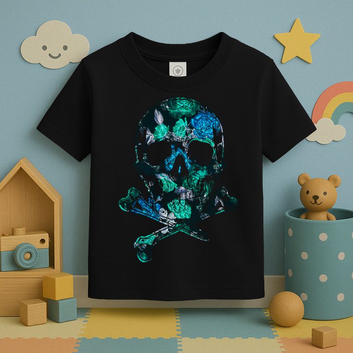 Cool Summer Graphic Skull Toddler T-Shirt