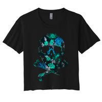 Cool Summer Graphic Skull Women's Crop Top Tee