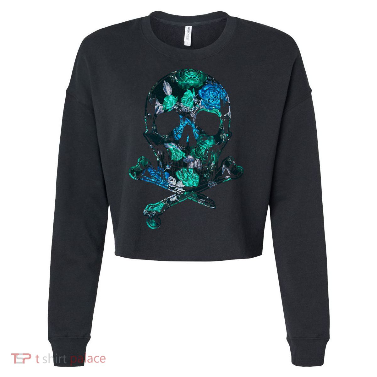 Cool Summer Graphic Skull Cropped Pullover Crew
