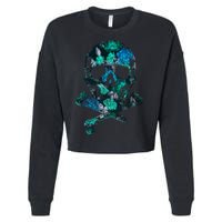 Cool Summer Graphic Skull Cropped Pullover Crew