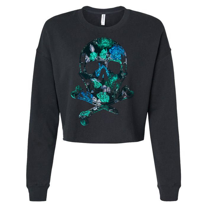 Cool Summer Graphic Skull Cropped Pullover Crew