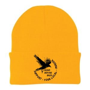 Cool Support Your Local Murder Crows Before Bros Knit Cap Winter Beanie