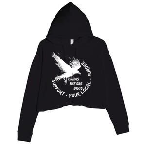 Cool Support Your Local Murder Crows Before Bros Crop Fleece Hoodie