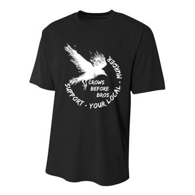 Cool Support Your Local Murder Crows Before Bros Youth Performance Sprint T-Shirt