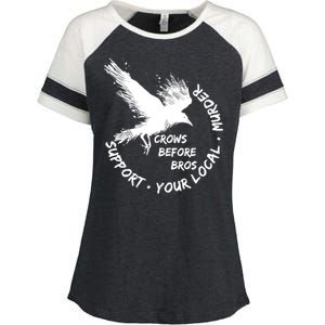 Cool Support Your Local Murder Crows Before Bros Enza Ladies Jersey Colorblock Tee