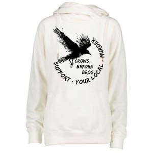 Cool Support Your Local Murder Crows Before Bros Womens Funnel Neck Pullover Hood