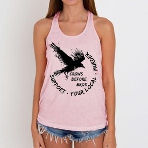 Cool Support Your Local Murder Crows Before Bros Women's Knotted Racerback Tank