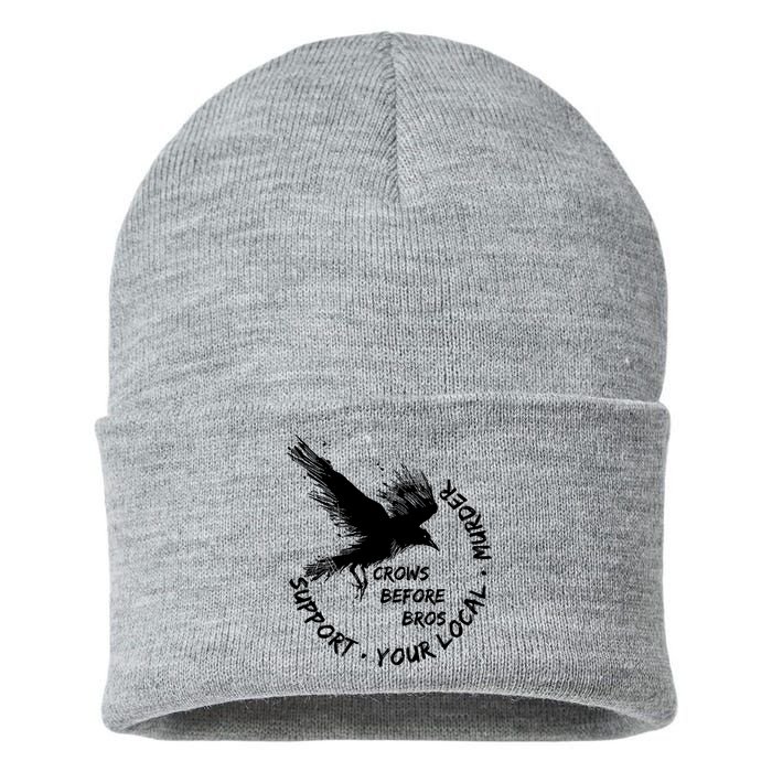 Cool Support Your Local Murder Crows Before Bros Sustainable Knit Beanie