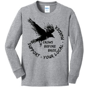 Cool Support Your Local Murder Crows Before Bros Kids Long Sleeve Shirt