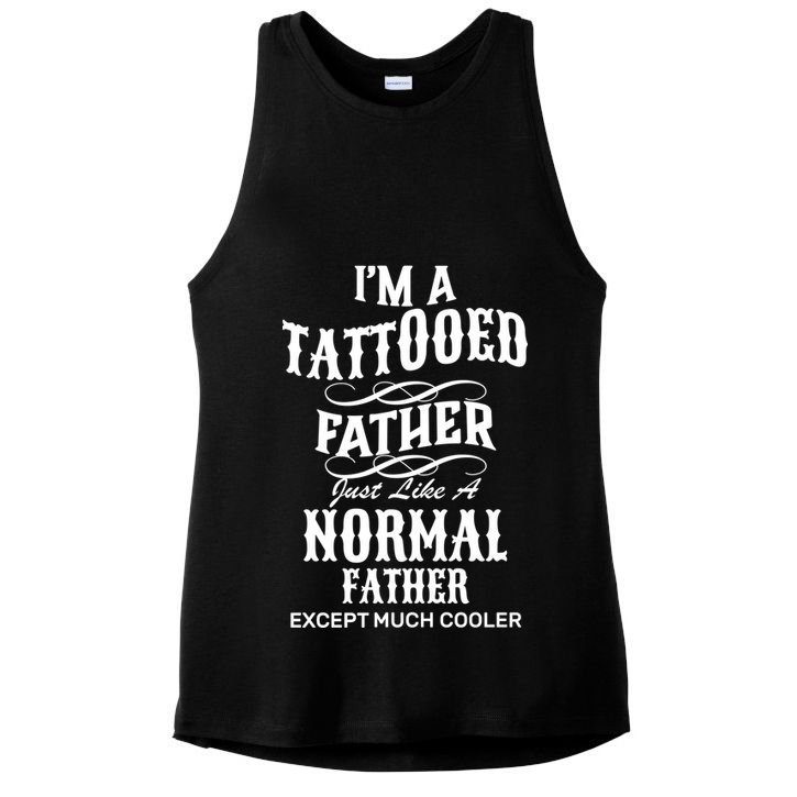 Cool Tattooed Father Ladies PosiCharge Tri-Blend Wicking Tank