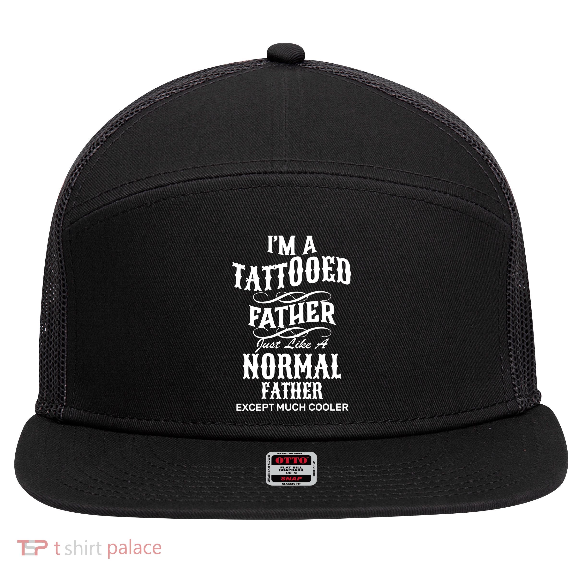 Cool Tattooed Father 7 Panel Mesh Trucker Snapback Hat