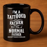 Cool Tattooed Father 11oz C Handle Ceramic Mug