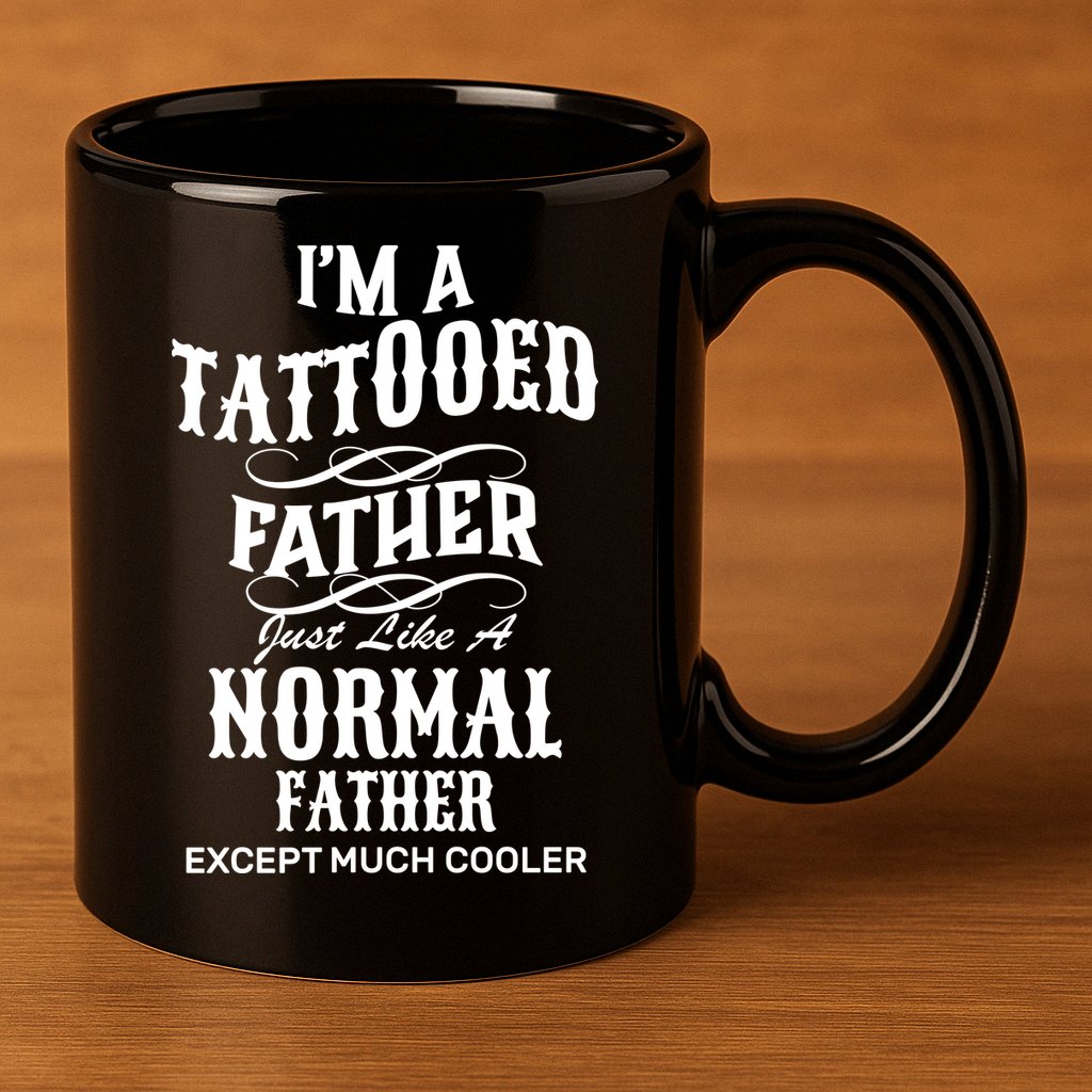 Cool Tattooed Father 11oz C Handle Ceramic Mug