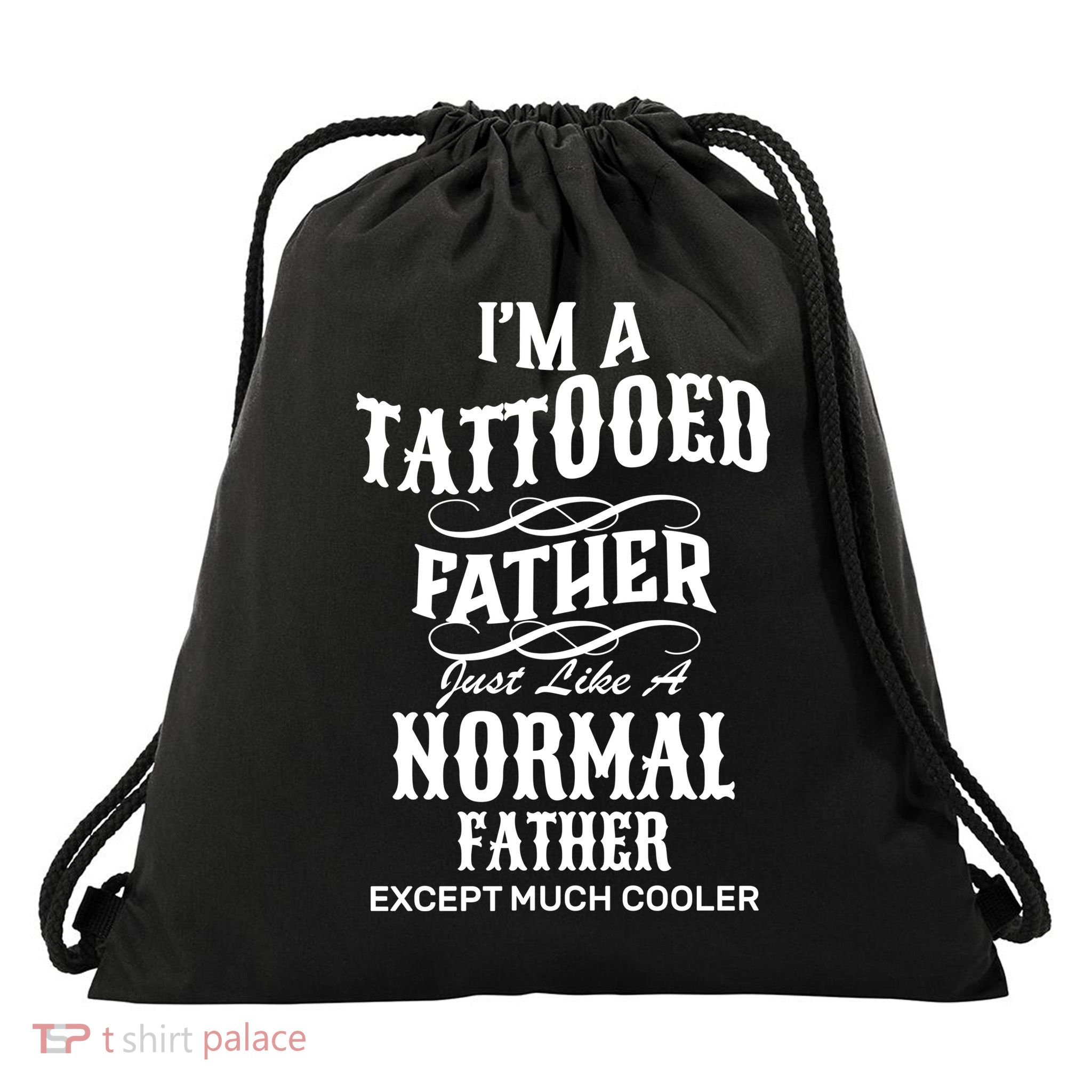 Cool Tattooed Father Drawstring Bag