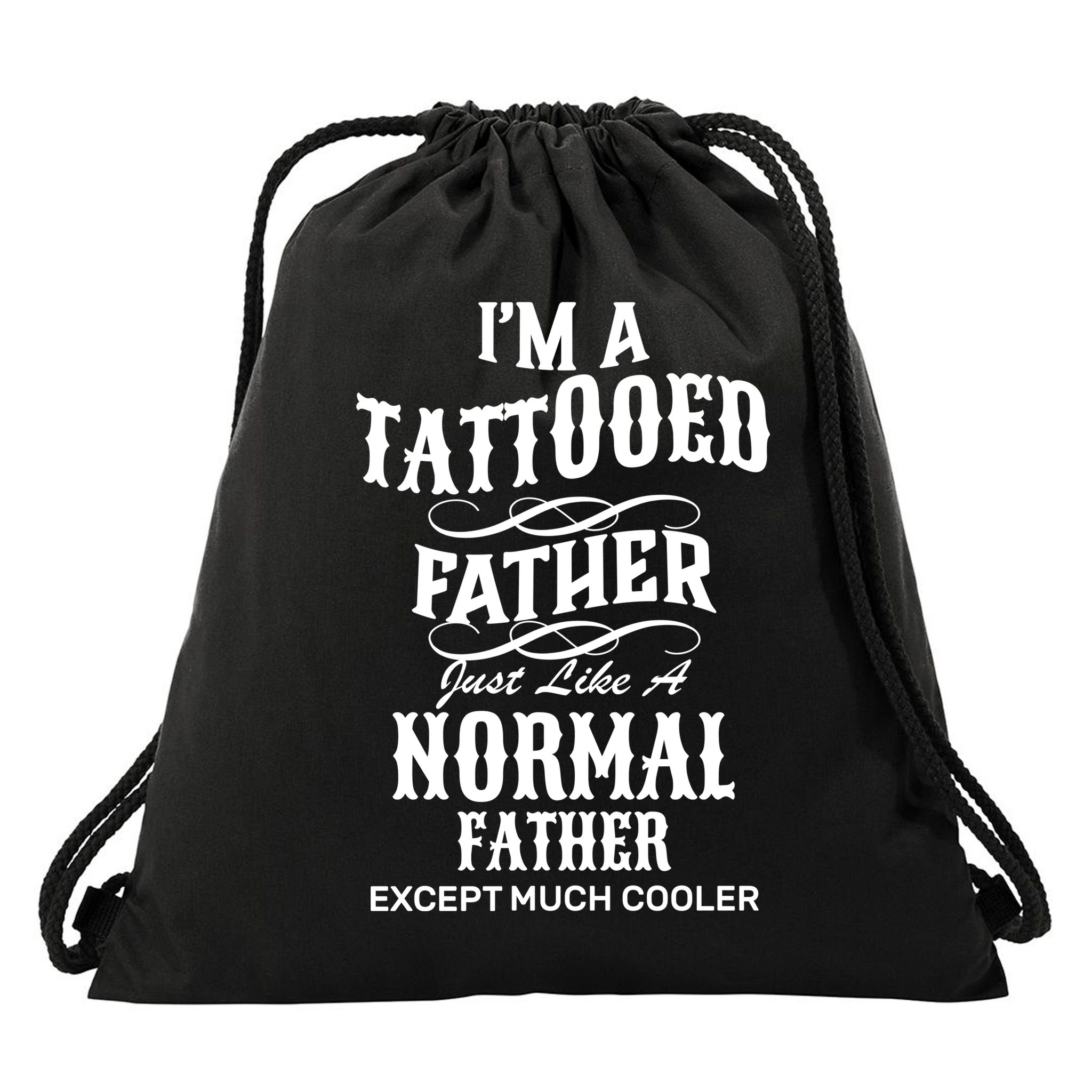 Cool Tattooed Father Drawstring Bag