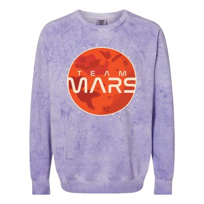 Cool Team Mars Planet Space Logo Colorblast Crewneck Sweatshirt