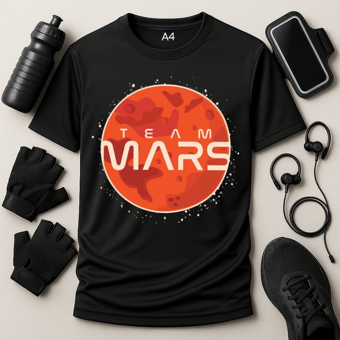 Cool Team Mars Planet Space Logo Performance Shirt