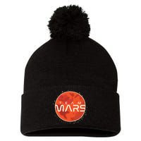 Cool Team Mars Planet Space Logo Pom Pom 12in Knit Beanie