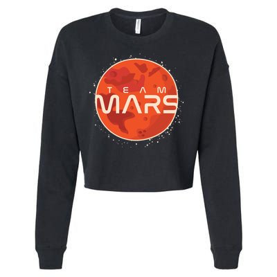 Cool Team Mars Planet Space Logo Cropped Pullover Crew